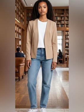 Taupe Open-Front Blazer
